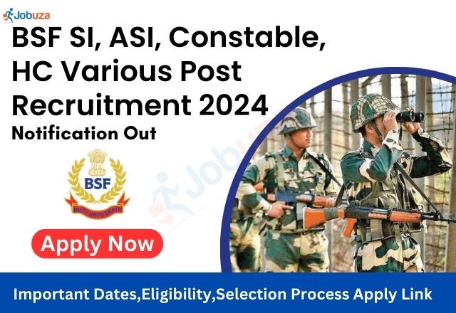 BSF SI, ASI, Constable, HC Various Post Recruitment 2024 – 144 Vacancy: Apply Now, Notification Out