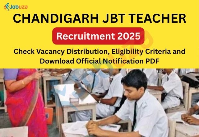Chandigarh JBT Teacher Recruitment 2025: Apply Now, Eligibility, Vacancies & Notification PDF