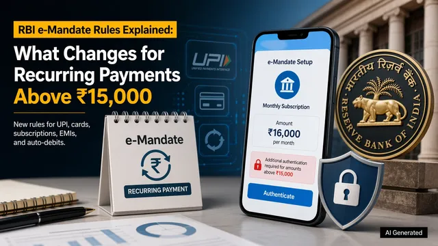 RBI Updates E-Mandate Rules for Transactions Above ₹15,000: Full Details