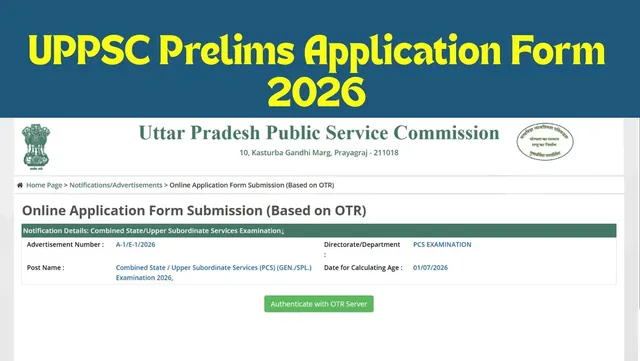 UPPSC Prelims Application Form 2026 Out Apply Online