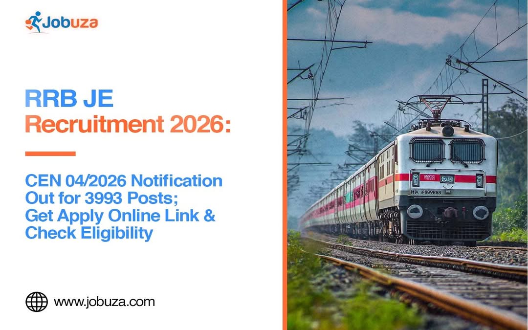 RRB JE Recruitment 2026 Notification Out for Posts Apply Online