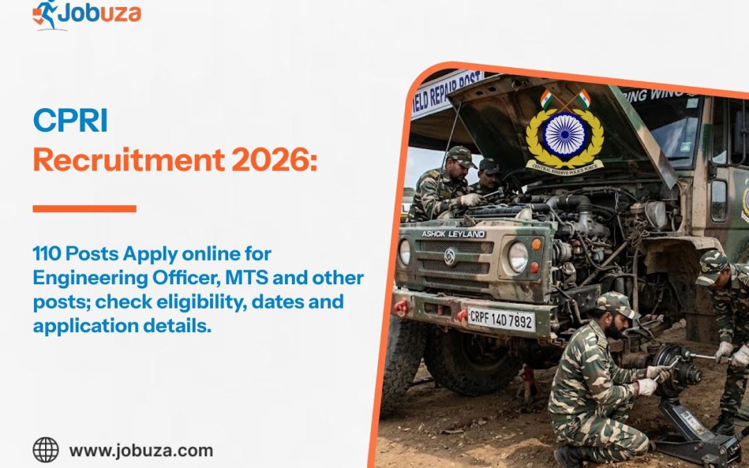 CPRI Recruitment 2026 110 Vacancies for Engineering Officer, MTS an