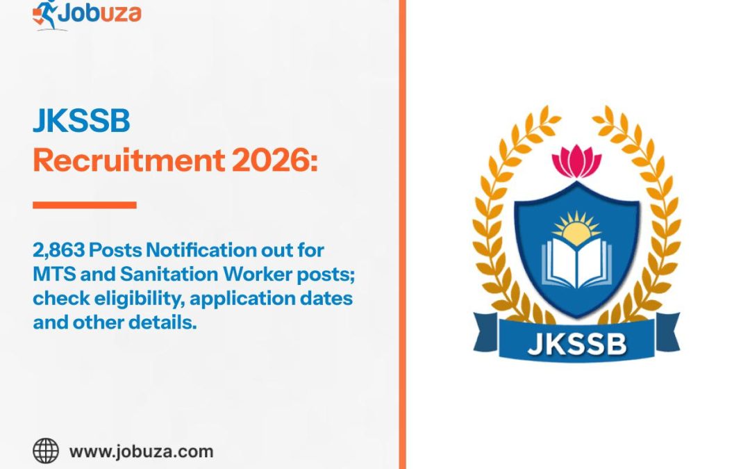 JKSSB Recruitment 2026 Apply Online for 2863 MTS and Sanitation Worker